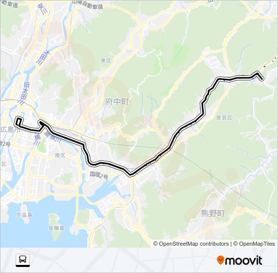 広島～瀬野・西条線  Line Map