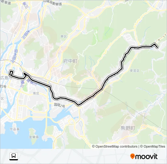広島～瀬野・西条線  Line Map