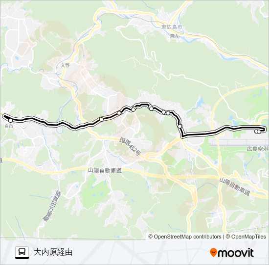 白市駅～広島空港線  Line Map