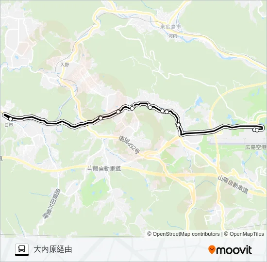 白市駅～広島空港線  Line Map