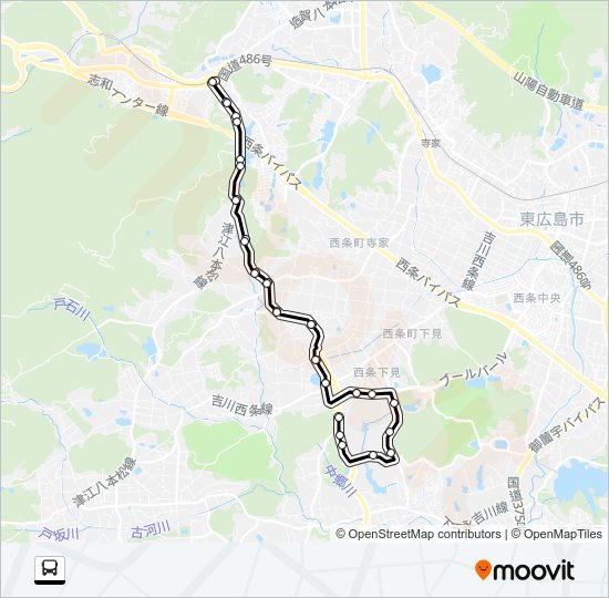 八本松駅～広島大学線  Line Map