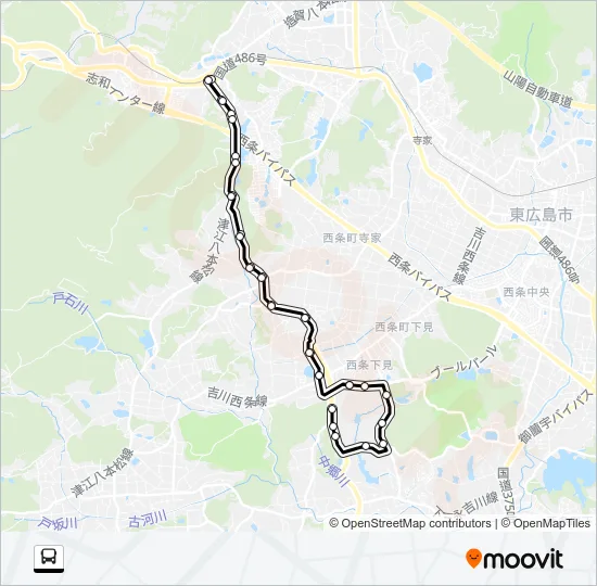 八本松駅～広島大学線  Line Map