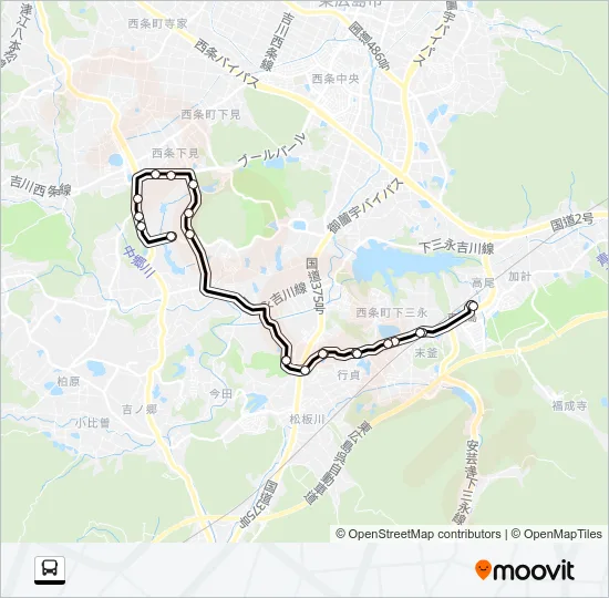東広島駅～広島大学線  Line Map