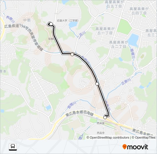 西高屋駅～近畿大学線  Line Map