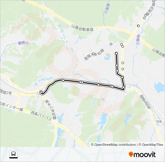 八本松駅～シャープ・篠線  Line Map