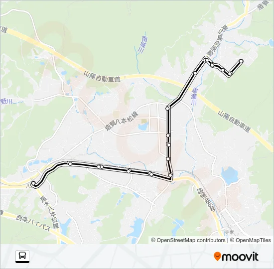八本松駅～グリーンタウン線 バスの路線図