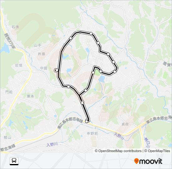 高美が丘線（循環・時計回り）  Line Map