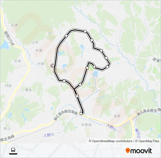 高美が丘線（循環・時計回り）  Line Map