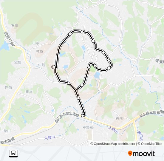 高美が丘線（循環・反時計回り）  Line Map
