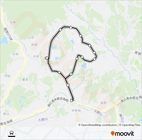 高美が丘線（循環・反時計回り）  Line Map