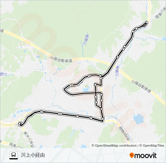 八本松駅～シャープ・篠線（循環）  Line Map
