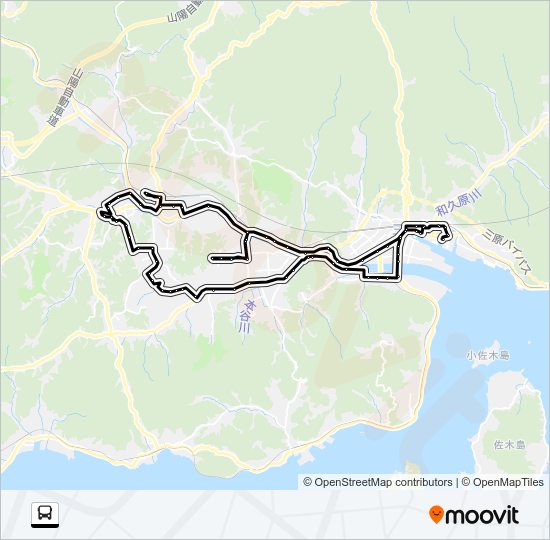 三原～本郷循環線（循環・反時計回り）  Line Map