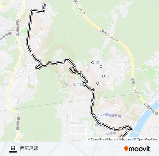 17 五月が丘線 Bus Line Map