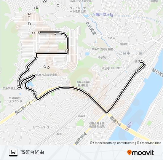 14 共立ハイツ線 Bus Line Map