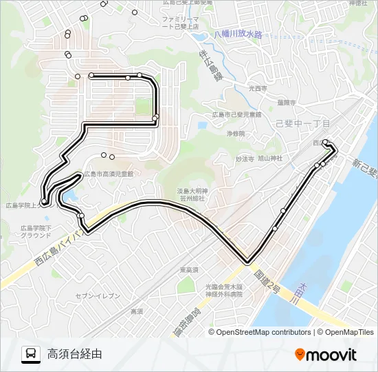 14 共立ハイツ線 Bus Line Map