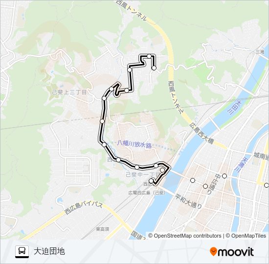 11-2 大迫団地線 Bus Line Map