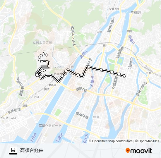 14H 共立ハイツ線 Bus Line Map