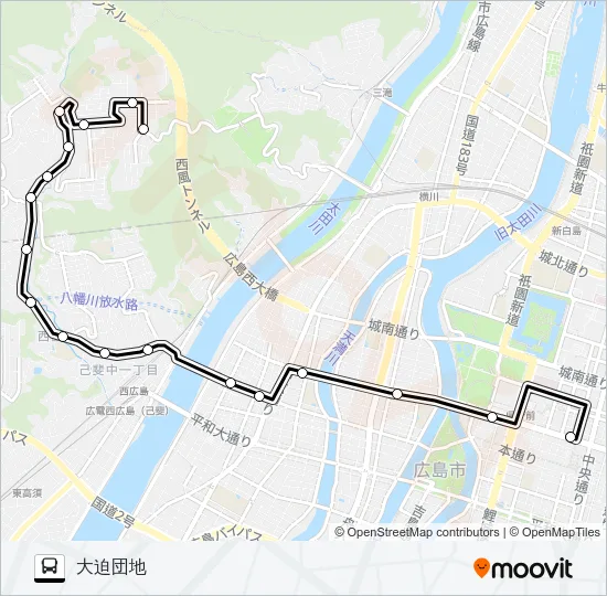 11-51 大迫団地線 Bus Line Map