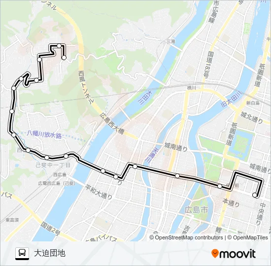 11-52 大迫団地線 バスの路線図