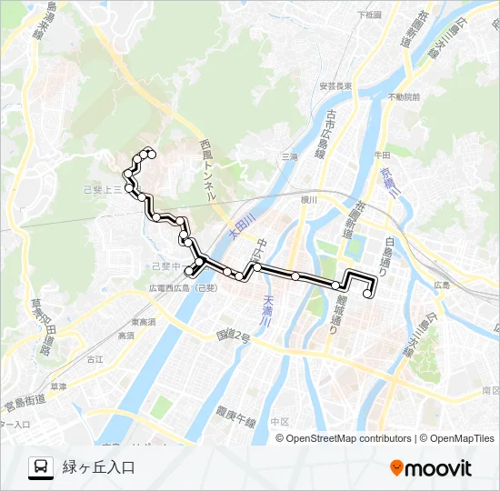 11-6 広電己斐団地線 Bus Line Map