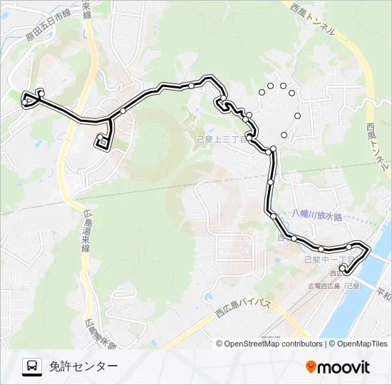 17 ジアウトレット広島線 Bus Line Map