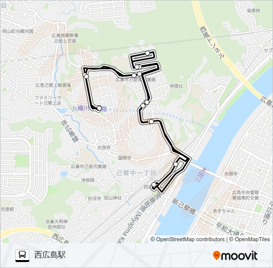 11 フジハイツ・イトーピア線 Bus Line Map