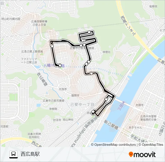 11 フジハイツ・イトーピア線 Bus Line Map