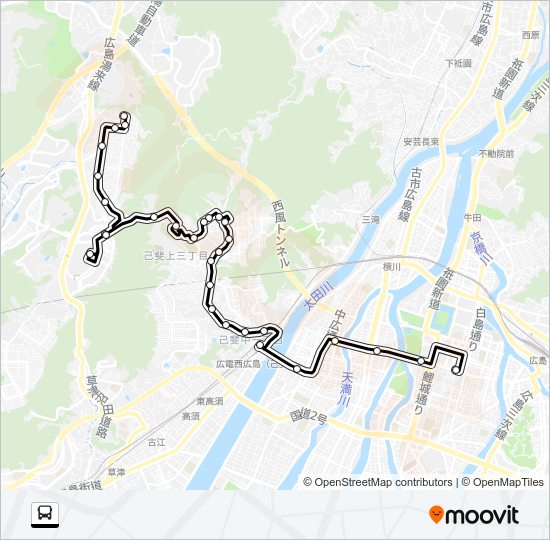 17-31 五月が丘・ジアウトレット広島線 Bus Line Map