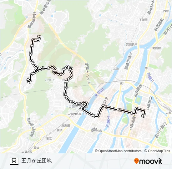 17-31 五月が丘・ジアウトレット広島線 Bus Line Map