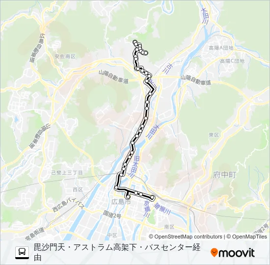 70G Bus Line Map