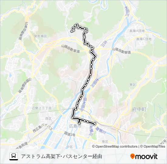 70G Bus Line Map