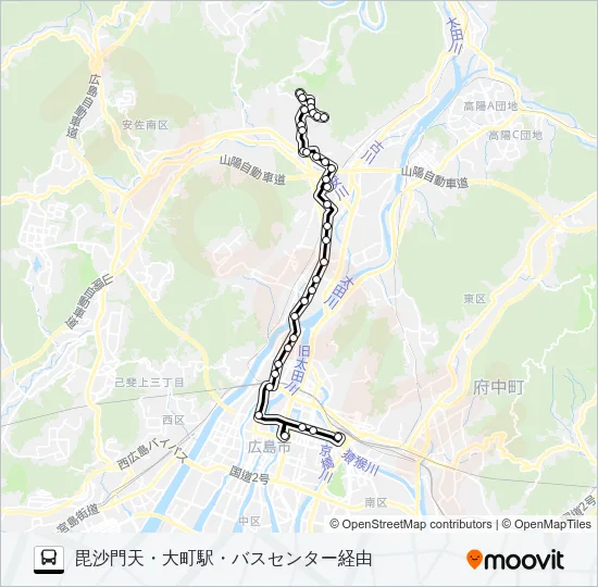 70G Bus Line Map