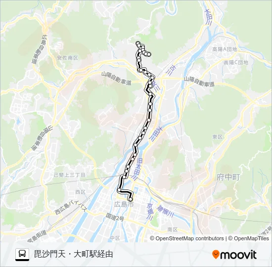 70K Bus Line Map