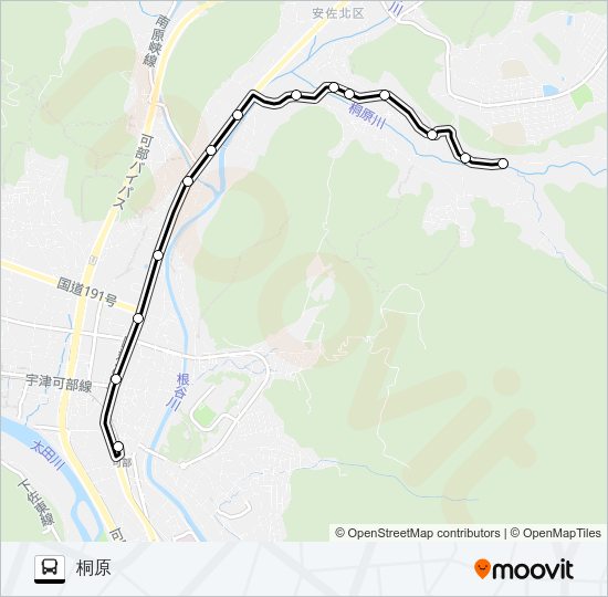 桐原線 Bus Line Map