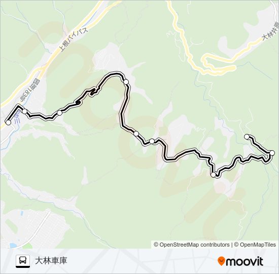 桧山線 Bus Line Map