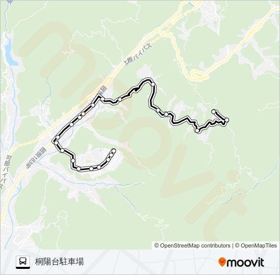 桧山線 Bus Line Map