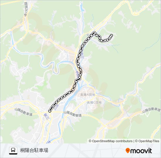 桐陽台線 Bus Line Map