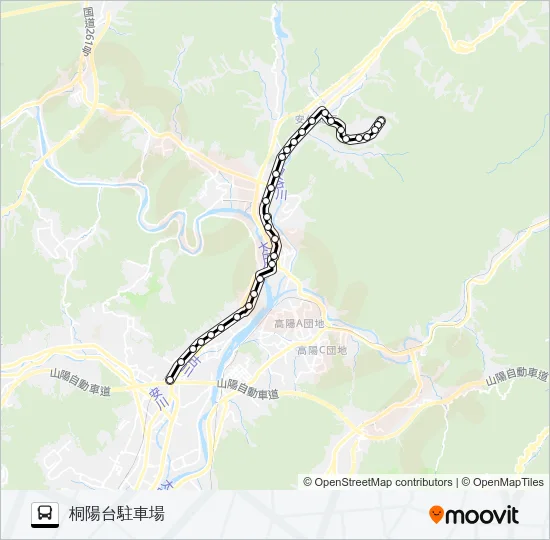 桐陽台線 バスの路線図