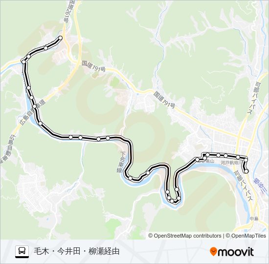 宇津可部線 Bus Line Map