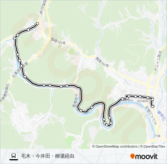 宇津可部線 Bus Line Map