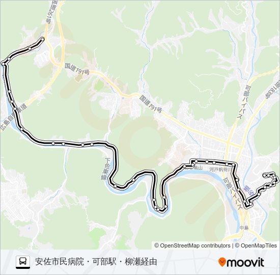 宇津可部線 Bus Line Map