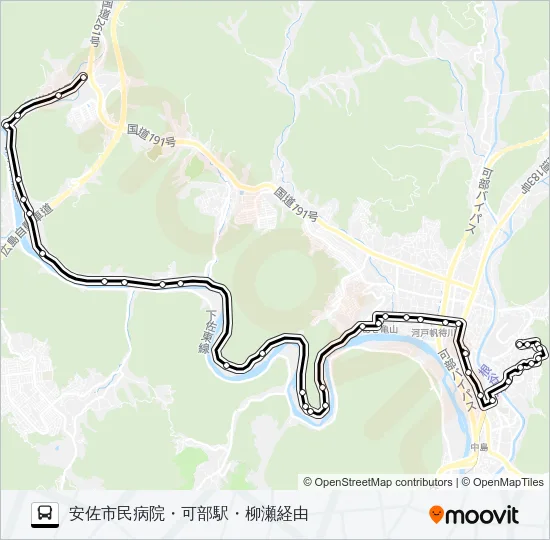 宇津可部線 Bus Line Map