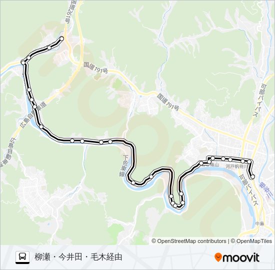 宇津可部線 Bus Line Map