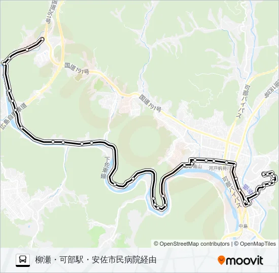 宇津可部線 Bus Line Map