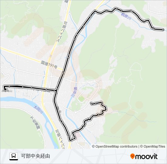 桐原上原線 Bus Line Map