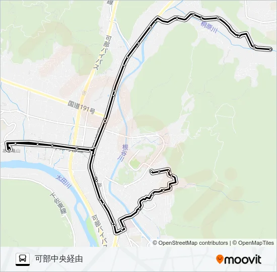 桐原上原線 Bus Line Map