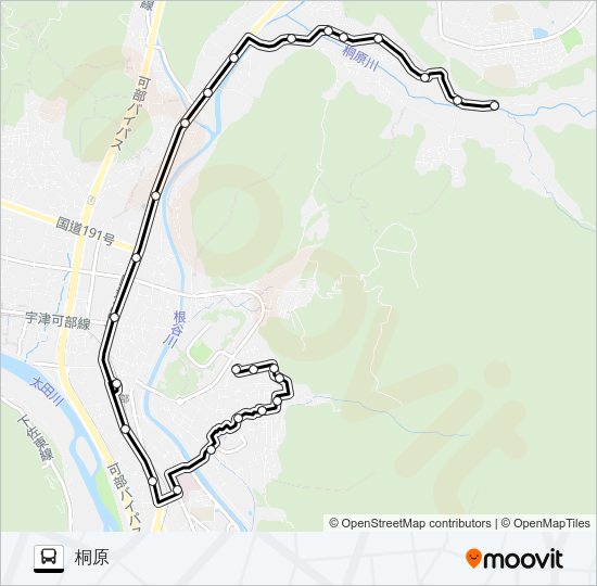 桐原上原線 バスの路線図