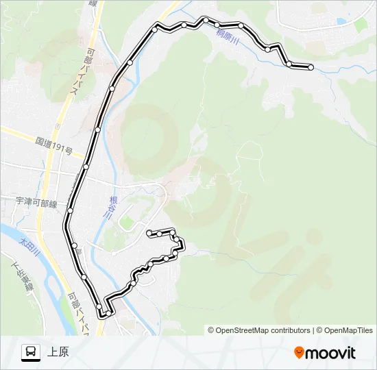 桐原上原線 Bus Line Map