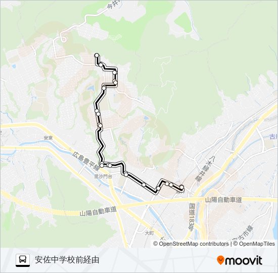 毘沙門台線 Bus Line Map