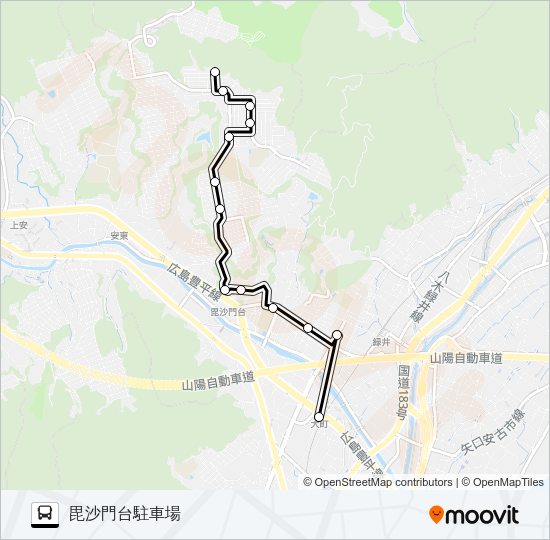 毘沙門台線 Bus Line Map
